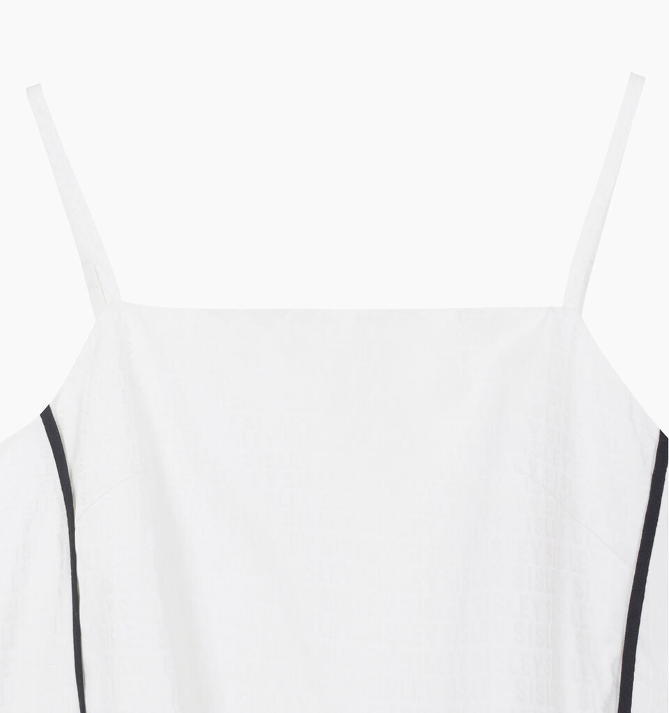 Light beige bustier with jacquard pattern - sisley k top - White | Sisley K image number 3